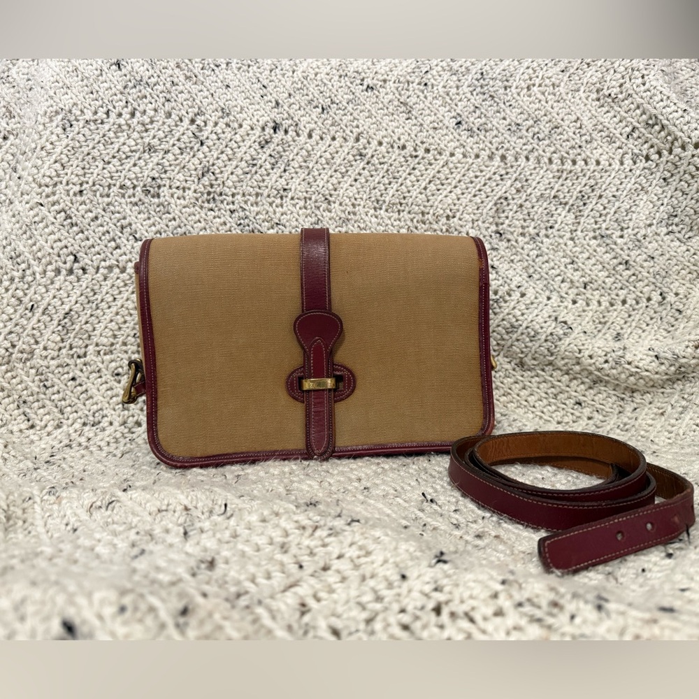Vintage Dooney and Bourke Green Tag Canvas Equestrian Crossbody
